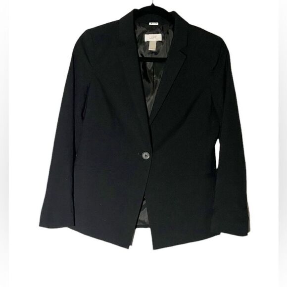 Loft Black Lined Single Button Blazer Size Small - Picture 1 of 10